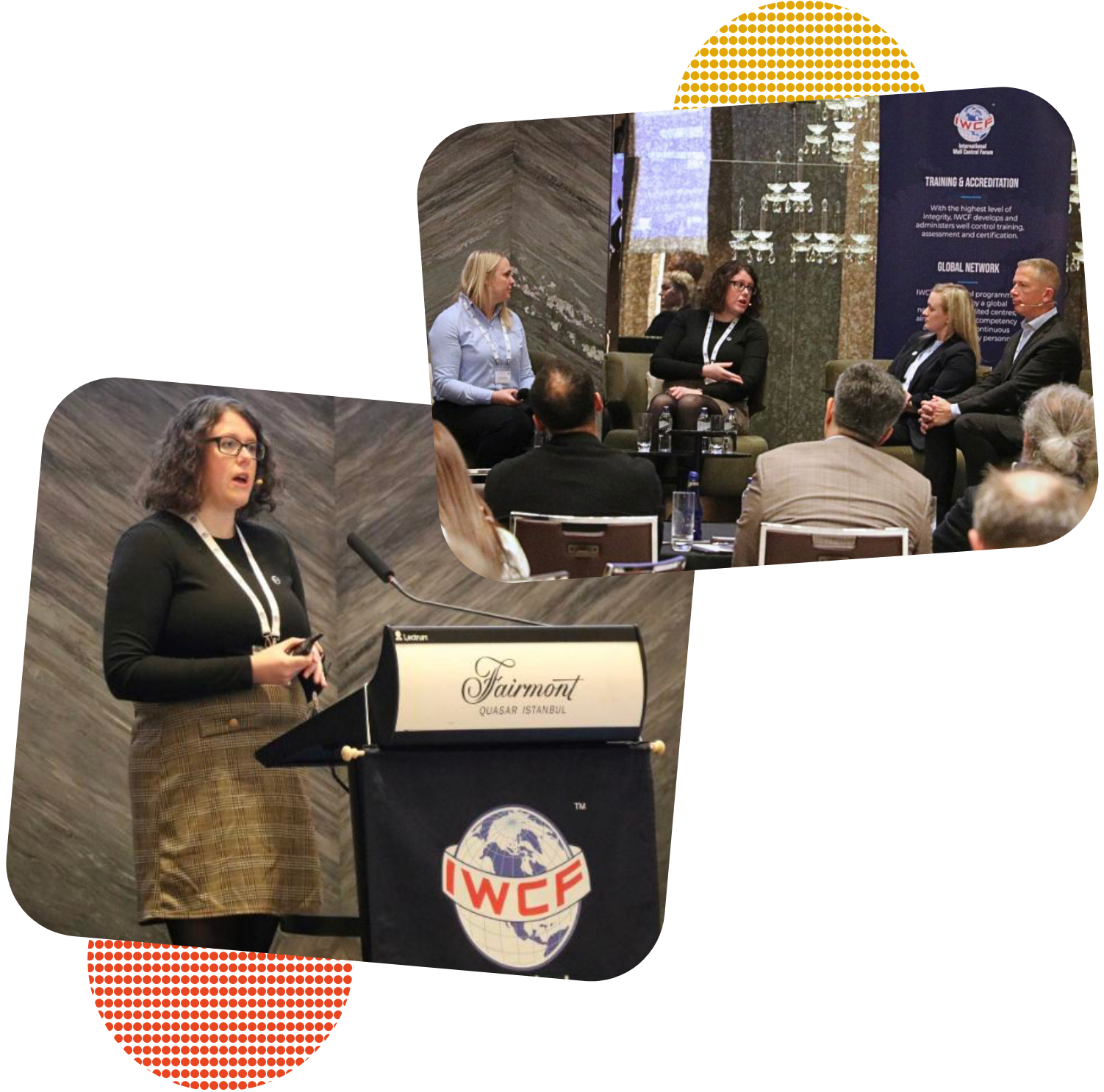 eCom COO, Emma Dickson, presenting and attending a panel discussion at the 2025 IWCF Annual Members Conference in Istanbul. Copyright 2025 by IWCF.